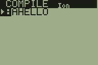  COMPILE Ion
>:AHELLO